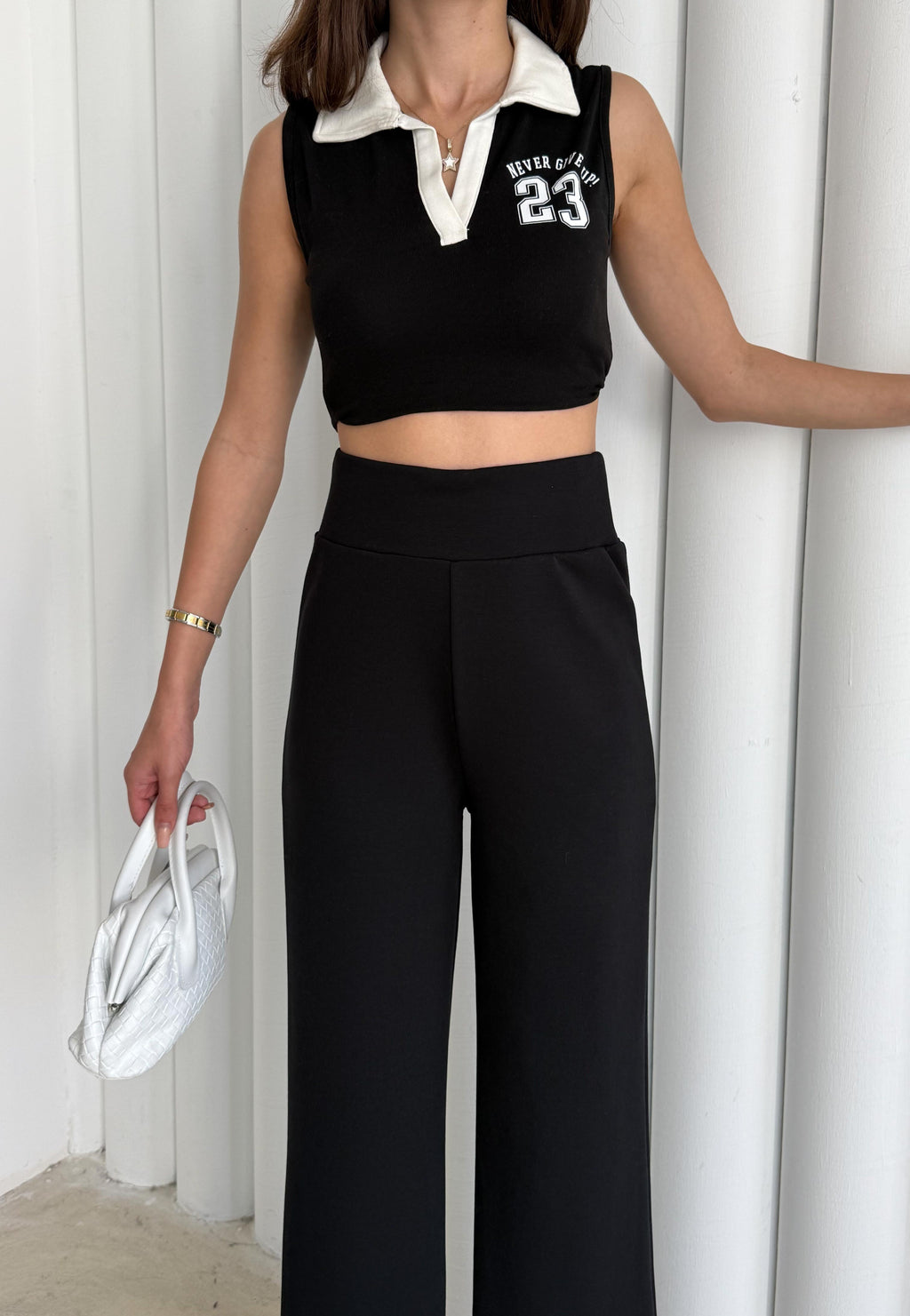 Kadın Siyah Renk Modal Kumaş Bol Paça Yumuşak Dokulu Yüksek Bel Likralı Pantalon